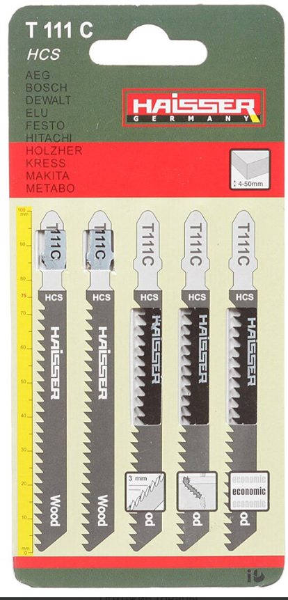 Пилки для лобзика 1 шт. Т 111 C Haisser