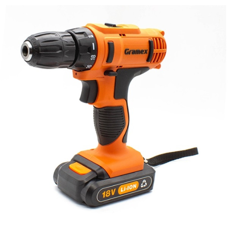 Дрель аккумуляторная GRAMEX HCD-18-2L