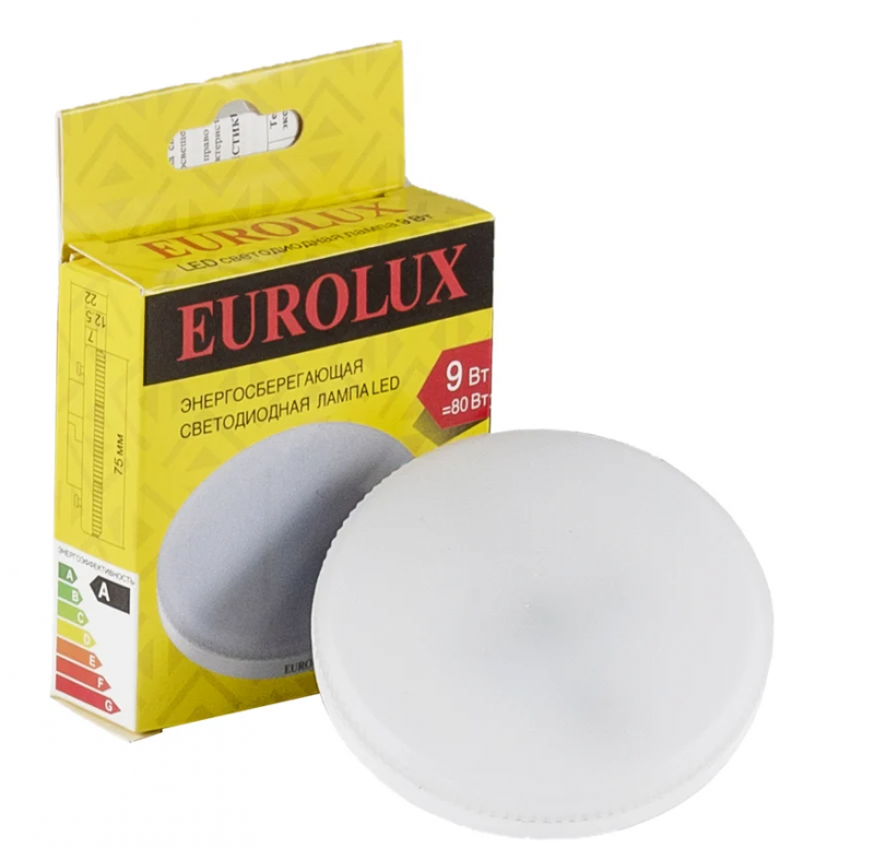 Лампа светодиодная LL-E-TAB-9W-230-4K-GX53 (таблетка, 9Вт, нейтр., GX53) Eurolux