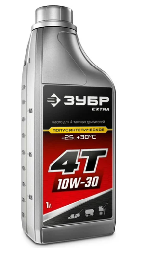 ЗУБР 4Т-10W30, 1 л полусинтетическое масло для 4-тактных двигателей, EXTRA