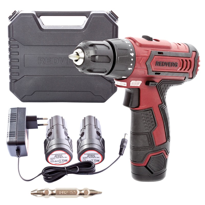 Шуруповерт аккумуляторный REDVERG RD-SD10L/2Y