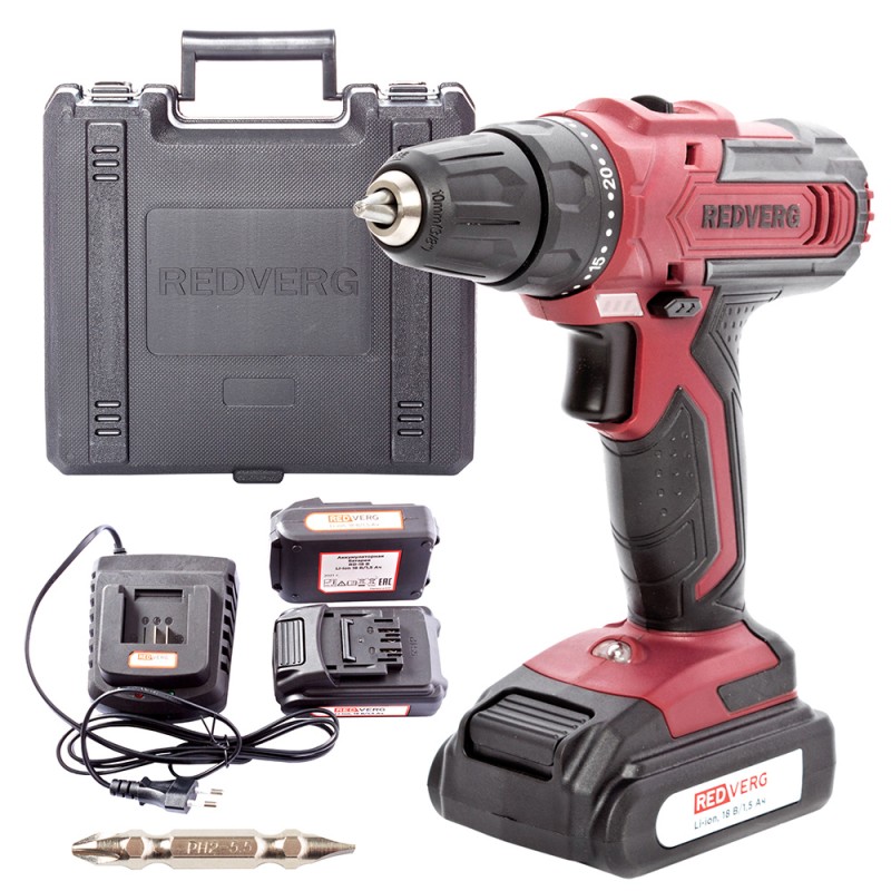 Шуруповерт аккумуляторный REDVERG RD-SD18L/2Y