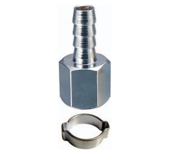Переходник 1/4"F на елочку 8мм с обжимным кольцом 8x13мм FUBAG