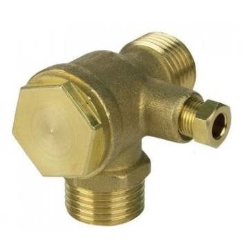Клапан обратный R 4241122107 1/2"Мх1/2"Мx1/8"F (правый) 4241122102 для компрессора LB30