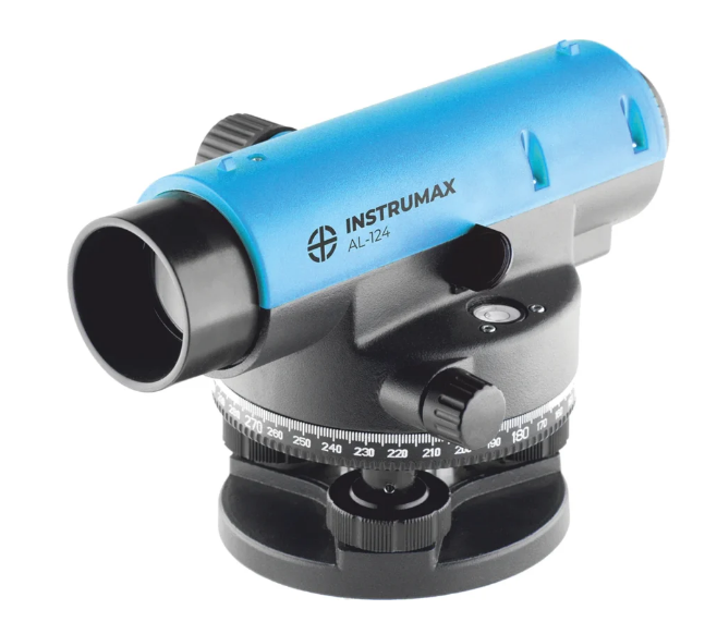 Нивелир оптический INSTRUMAX AL-124 + Рейка нивелирная телескопическая INSTRUMAX TS-300 + Штатив алю