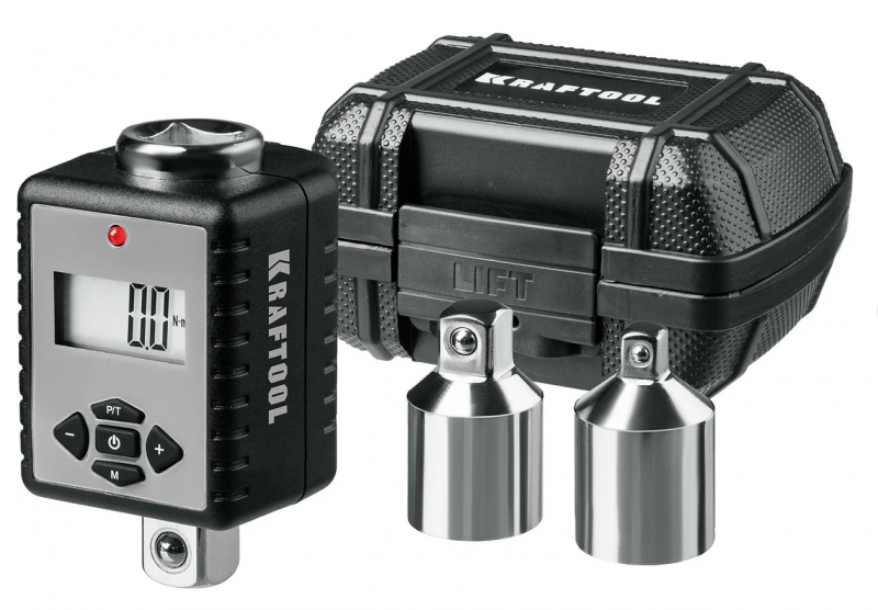KRAFTOOL GRAND, 1/2", 40-200 Нм, Динамометрический адаптер с переходниками 64044-200