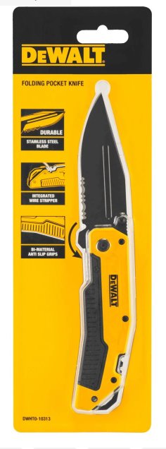 Нож складной карманный DEWALT DWHT0-10313, 8.2см