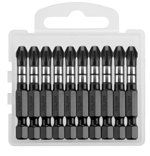 Биты KRAFTOOL Impact Pro, Pozidriv, тип хвостовика E 1/4", PZ3, 50мм, 1 штука