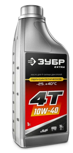 ЗУБР 4Т-10W40, 1 л полусинтетическое масло для 4-тактных двигателей, EXTRA