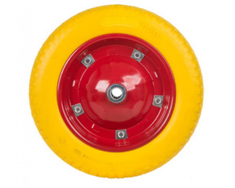 Колесо для тачки BRAIT PU W13-325/8L GH-1 литое полиуретан 800гр с осью, втулка 9 мм