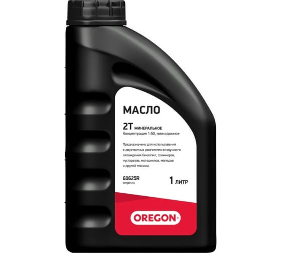 Масло 2-х такт. OREGON 60625R, 1 л., минеральн.