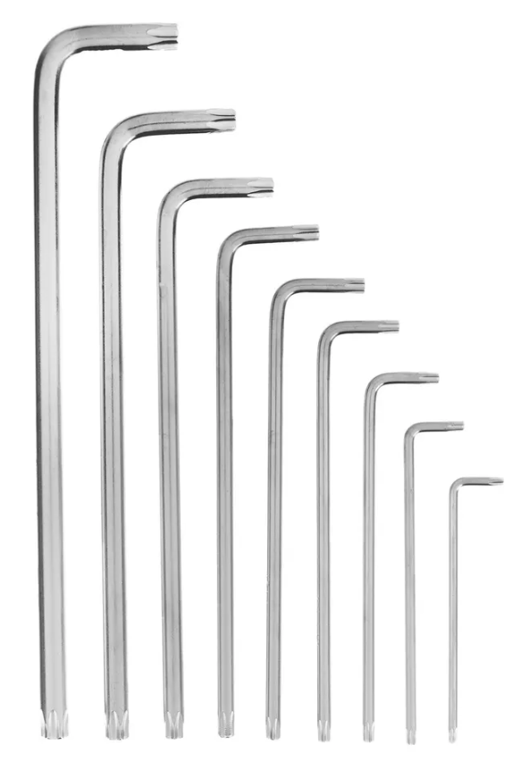 Набор ключей имбусовых TORX, 9 шт, T10-T50, коротких