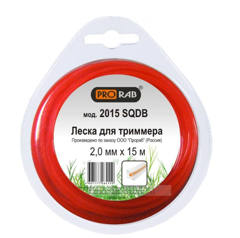 Леска 2412 SQAB 2,4 мм, 12 м, с алюм. част-ми, сечение квадрат, БЛИСТЕР ,