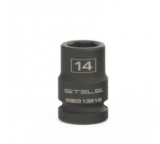 Головка ударная шестигранная, 14 мм, 1/2", CrMo// Stels