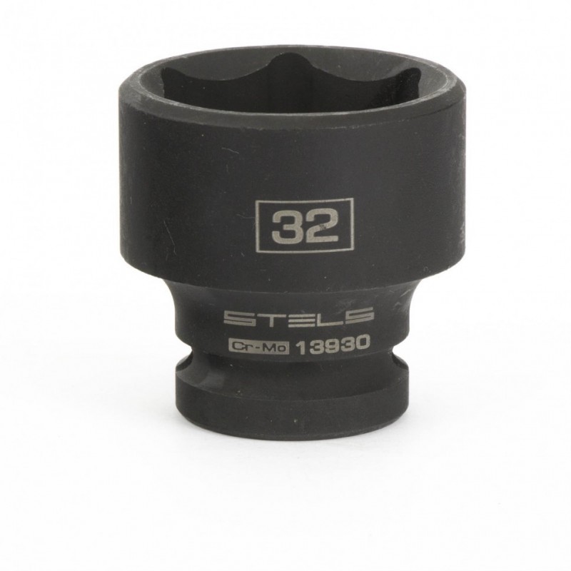 Головка ударная шестигранная, 32 мм, 1/2", CrMo// Stels