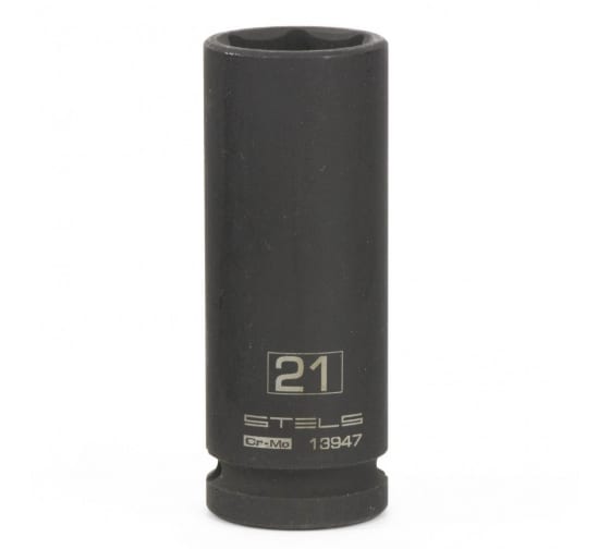 Головка ударная удлиненная шестигранная, 21 мм, 1/2", CrMo// Stels