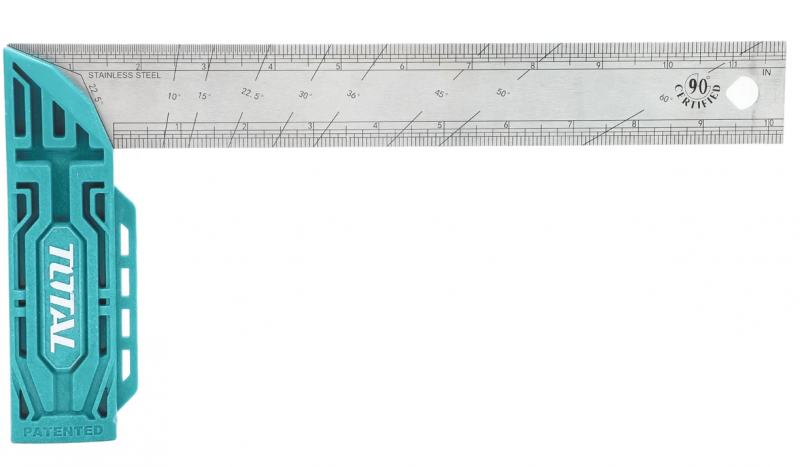 Угольник слесарный 300mm(12"), с градусной разметкой, стальной TOTAL, TMT61126, TITAN