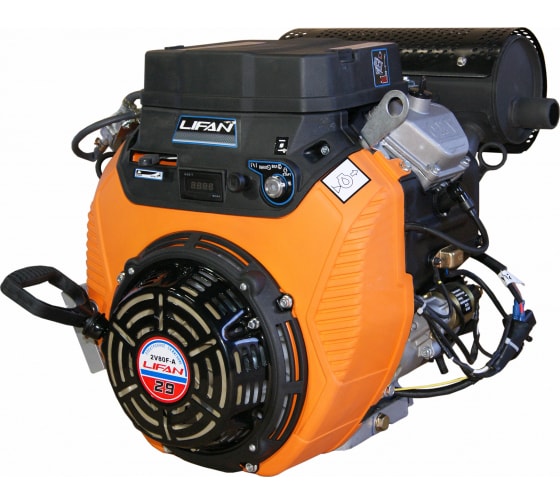 Двигатель LIFAN 2V80F-2A (31 л.с., катушка 20А, вал 25мм, ручной/электростартер, V-образный 2-хцилин