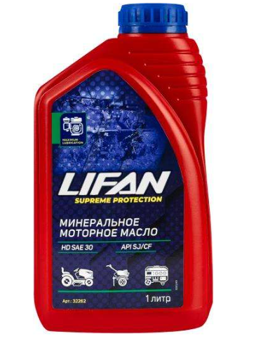 Масло LIFAN 4-т. минеральное SAE 30 API SJ/CF 1л (32262) (12 шт/кор)
