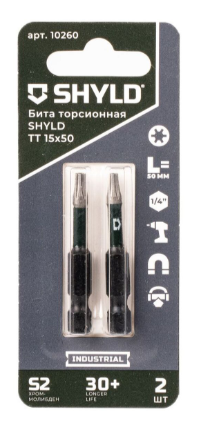 Бита SHYLD торсионная Torx Tamper 15х50 (2шт.)(10260)