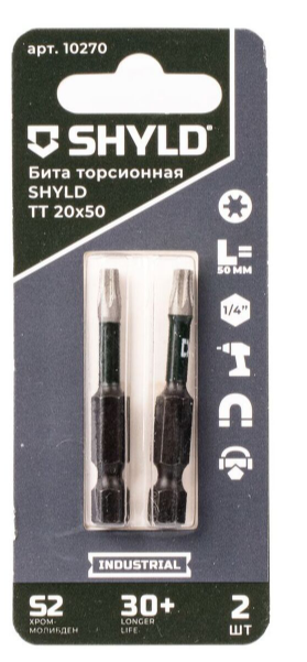 Бита SHYLD торсионная Torx Tamper 30х50 (2шт.)(10290)