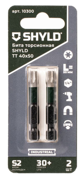 Бита SHYLD торсионная Torx Tamper 40х50 (2шт.)(10300)