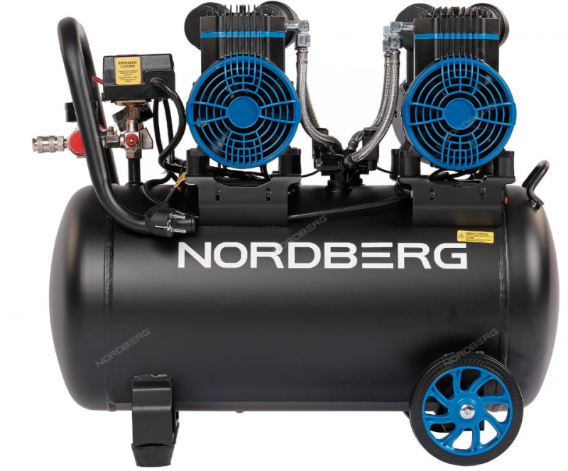 Компрессор безмасляный NORDBERG NCEO50/500,220 В, ресивер 50 л, 500 л/мин