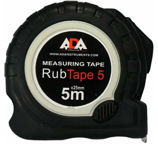 Рулетка ударопрочная ADA RubTape 5 с полимерным покрытием ленты (сталь, с двумя СТОПами, 5м)