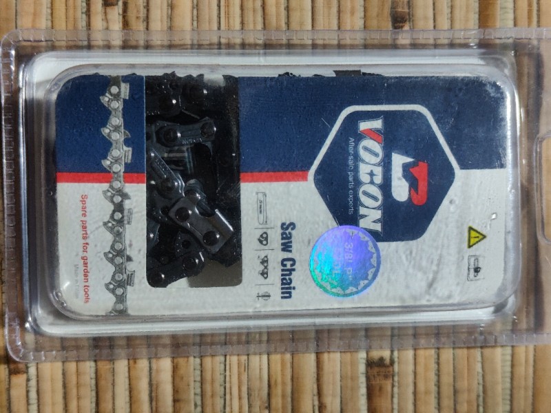 Цепь VOBON 52 зв. 3/8" LP-1.3 мм. круглый зуб (блистер)