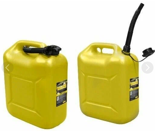Канистра 10л для топлива REZOIL LUX (Желтая, "куб", встроенная лейка) (8 шт/упак)