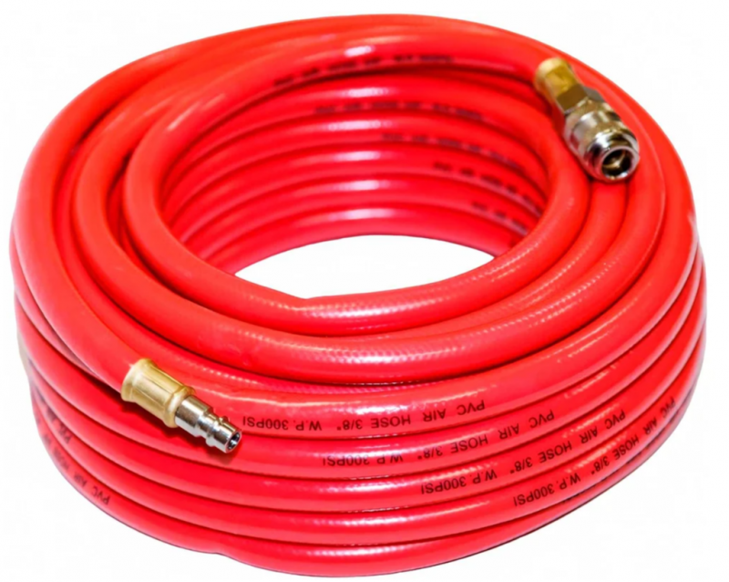 Шланг Pegas резиновый армированный красный с быстр. соед. профи 10m 6*12mm