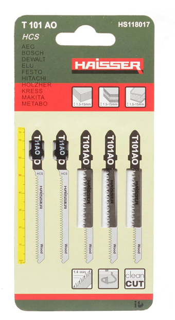 Пилки для лобзика (5 шт.) T 101 AO Haisser