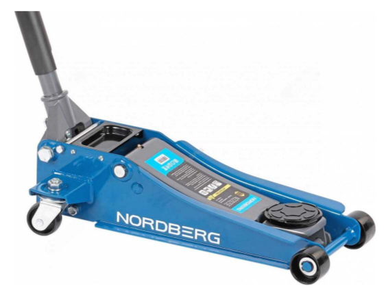 Домкрат подкатной с резиновой насадкой, быстрый подъем NORDBERG N32030 3 т