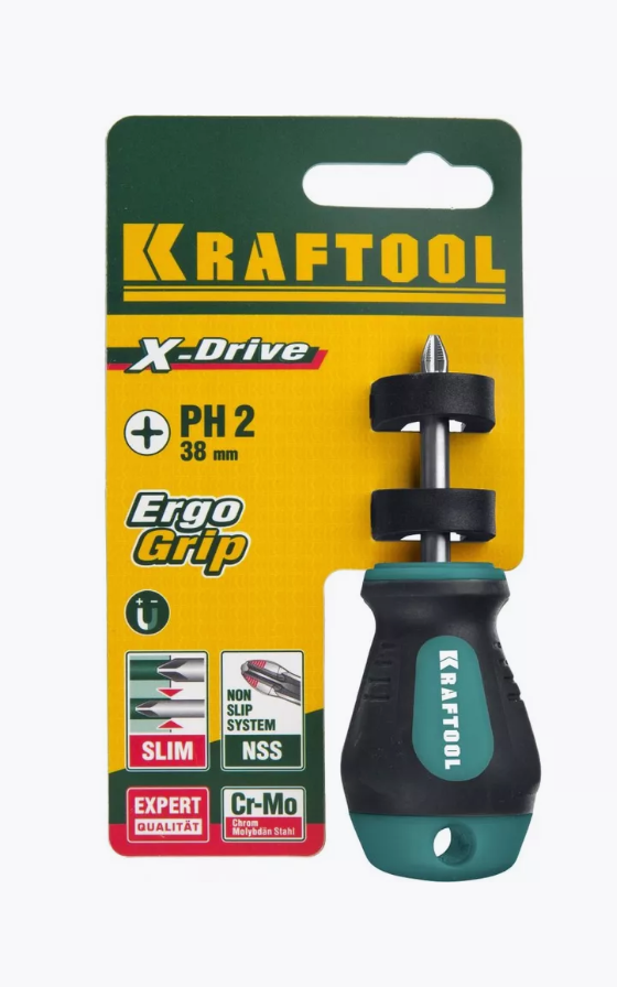 KRAFTOOL Х-Drive, PH2 x 38, отвертка (250072-2-038)